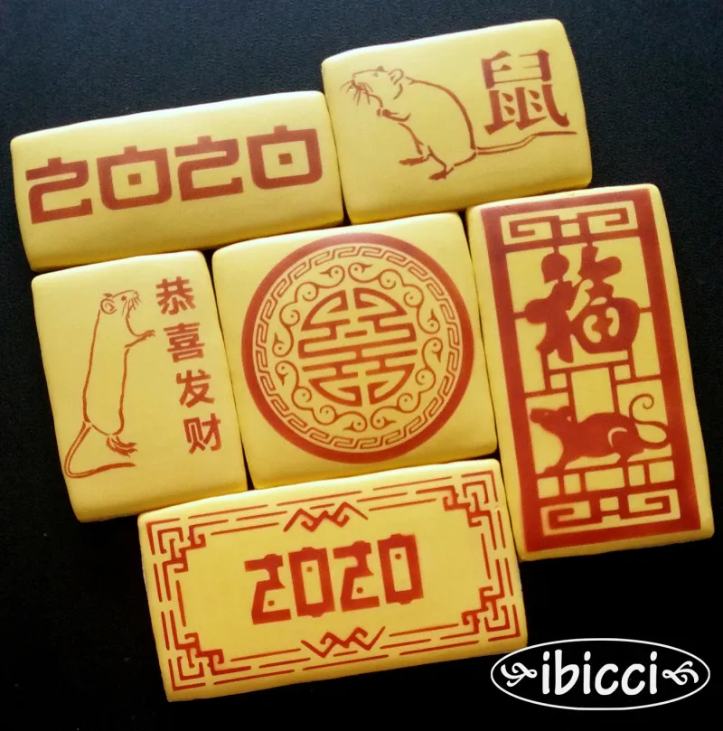 ibicci Chinese New Year cookies showing the Rectangle frame used