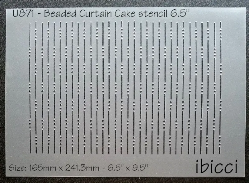 ibicci Beaded Curtain Cake stencil - 6.5"