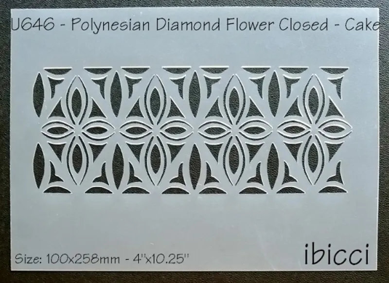 ibicci Polynesian Closed Flowers Cake Stencil