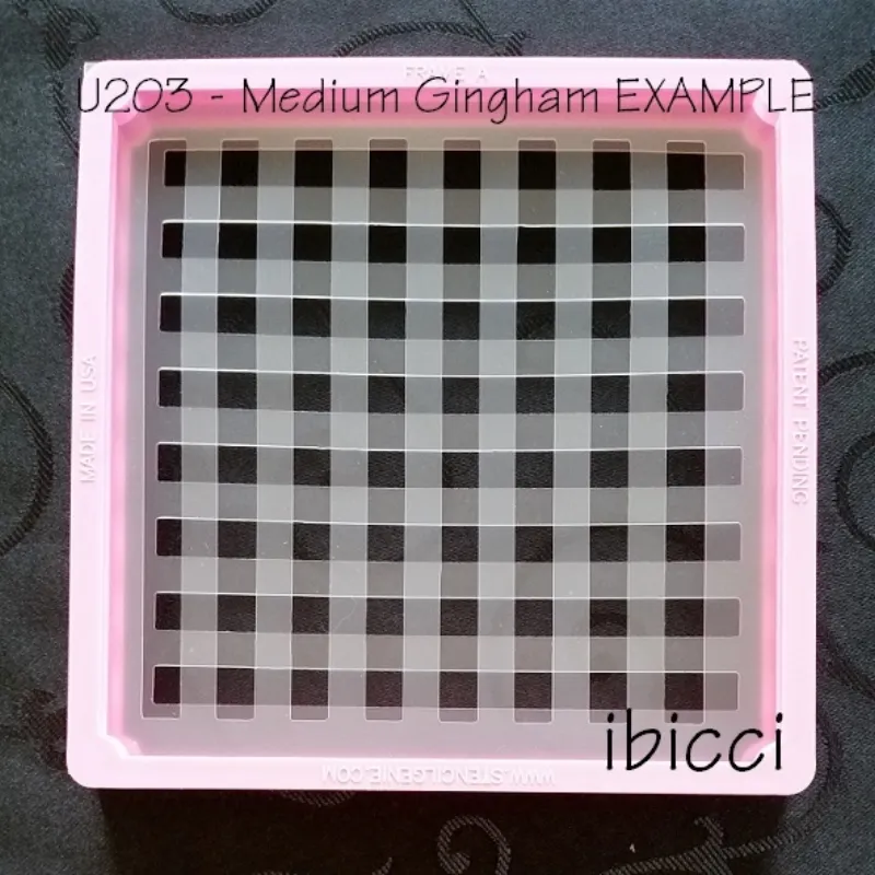 Medium stripes stencil - Gingham Example
