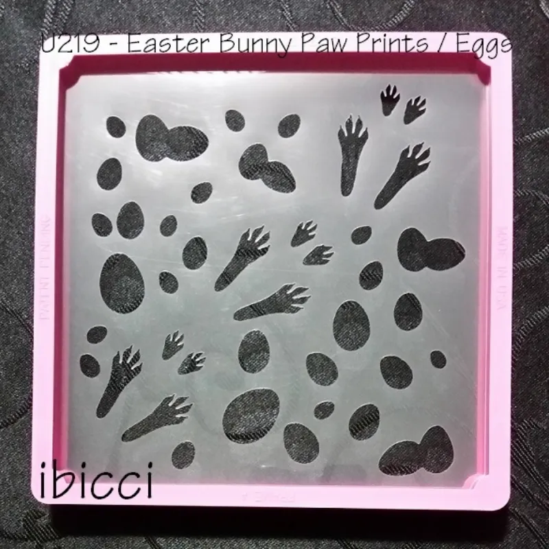Easter Bunny Paw Prints and egg stencil