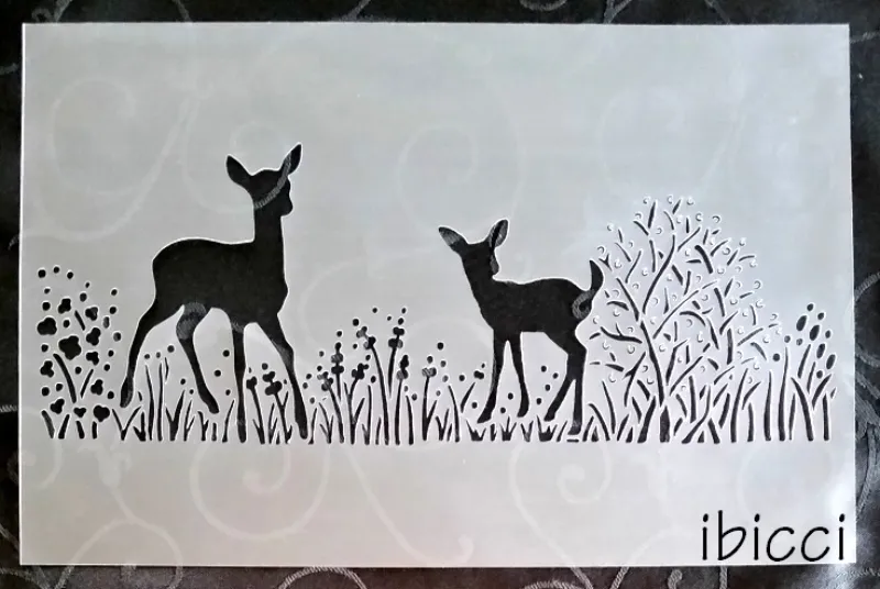 Woodland Panel #3 stencil for Cakes