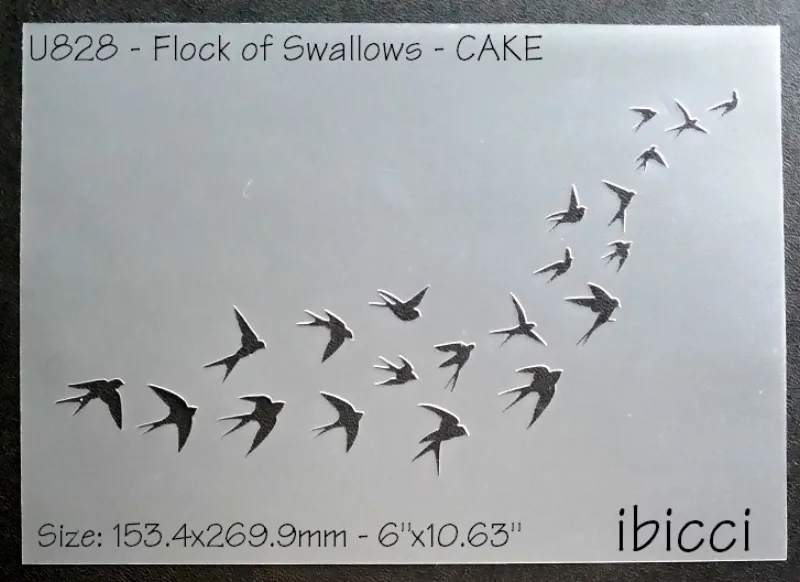 ibicci Flock of Swallows Cake Stencil