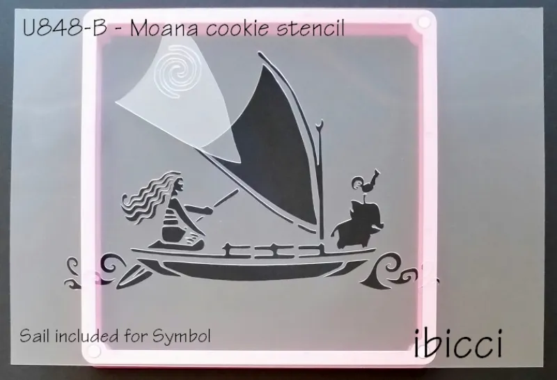 ibicci Moana Cookie stencil - On raft