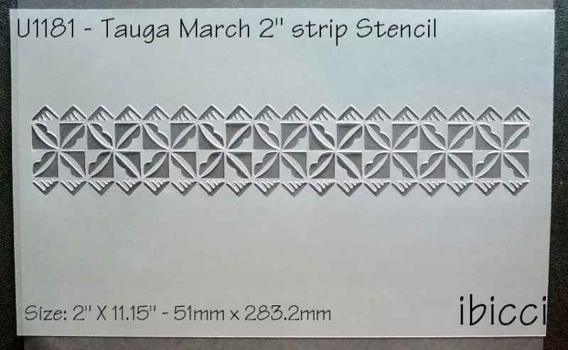 ibicci 'Tauga' March 2" strip cake stencil