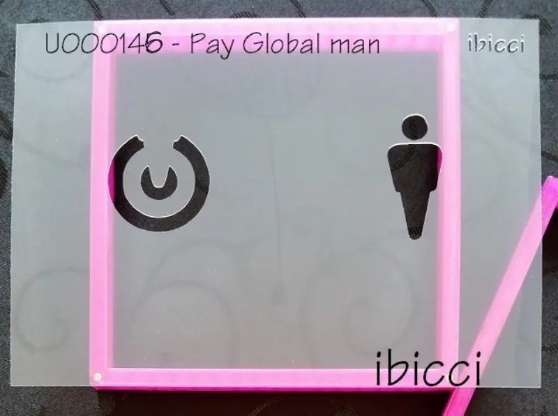 Pay Global logo - 2 part custom stencil