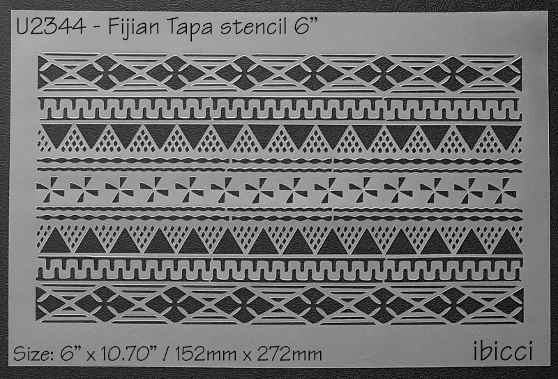 Fijian Tapa Stencil 6" high