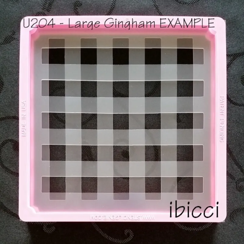 Large stripes stencil - Gingham Example