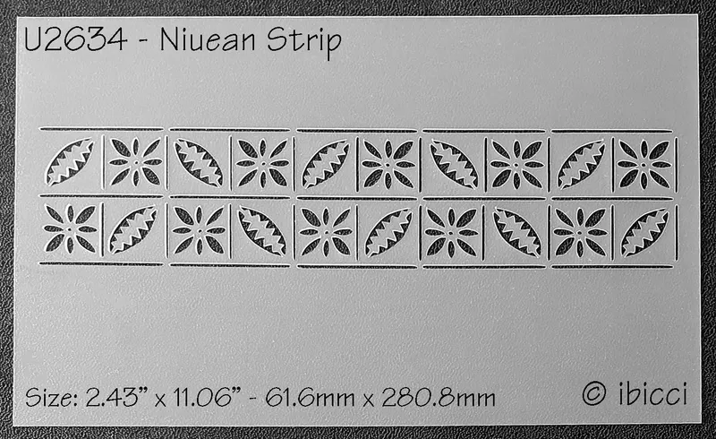 ibicci Niuean Strip stencil to fit 3"