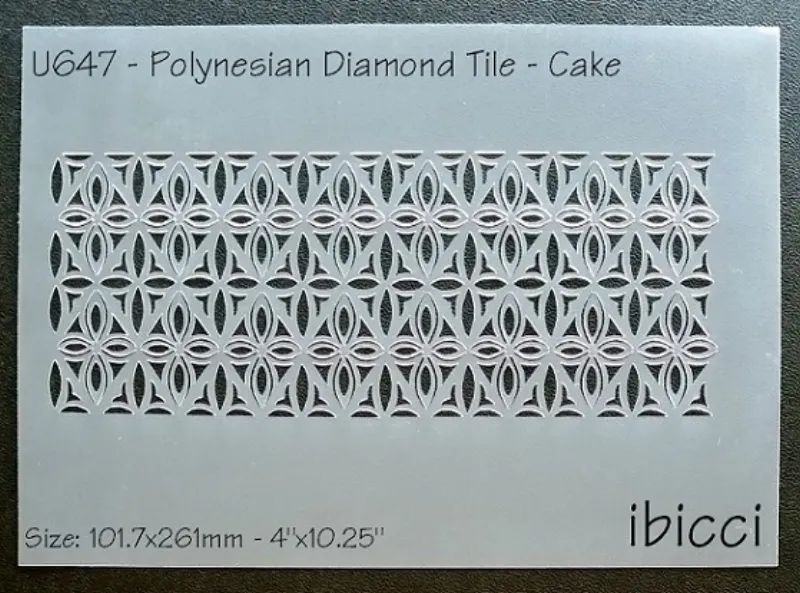 ibicci Polynesian Diamond Flower Tile Cake Stencil