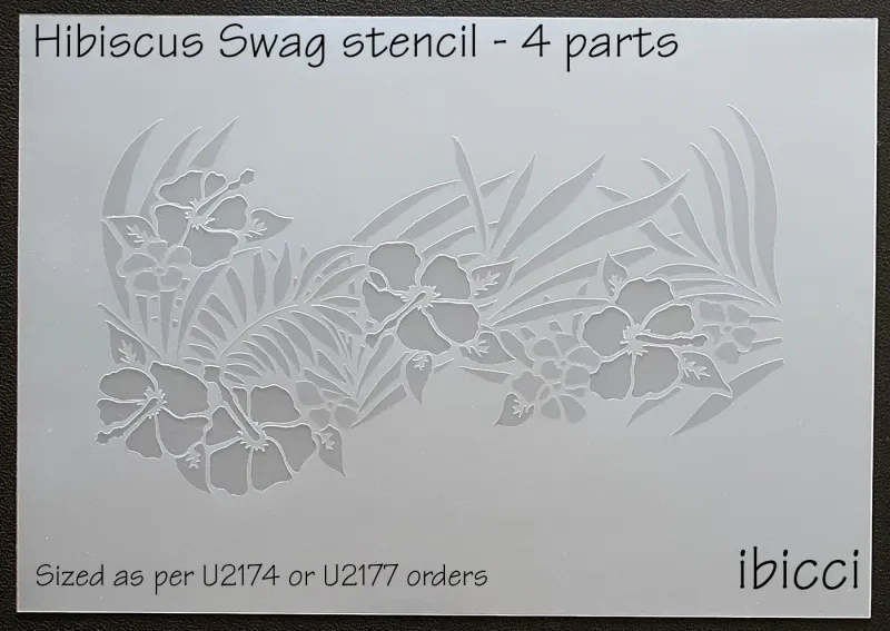 ibicci Hibiscus Swag stencil - 4 part