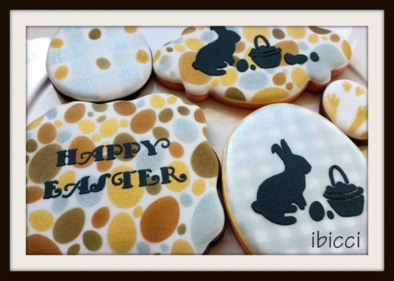 Easter Cookies using the ibicci Easter Bunny, Basket and Eggs stencils