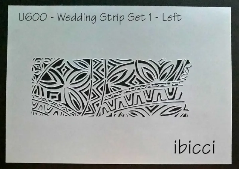 Polynesian Wedding Strip stencil Set 1 Left