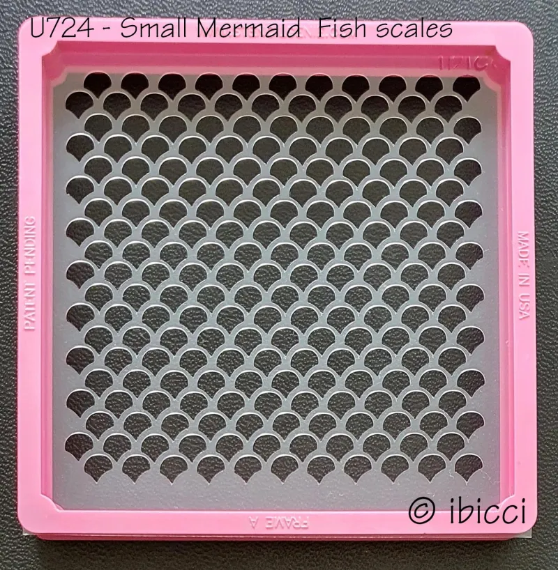 ibicci Mermaid or Fishscale stencil - Small Square