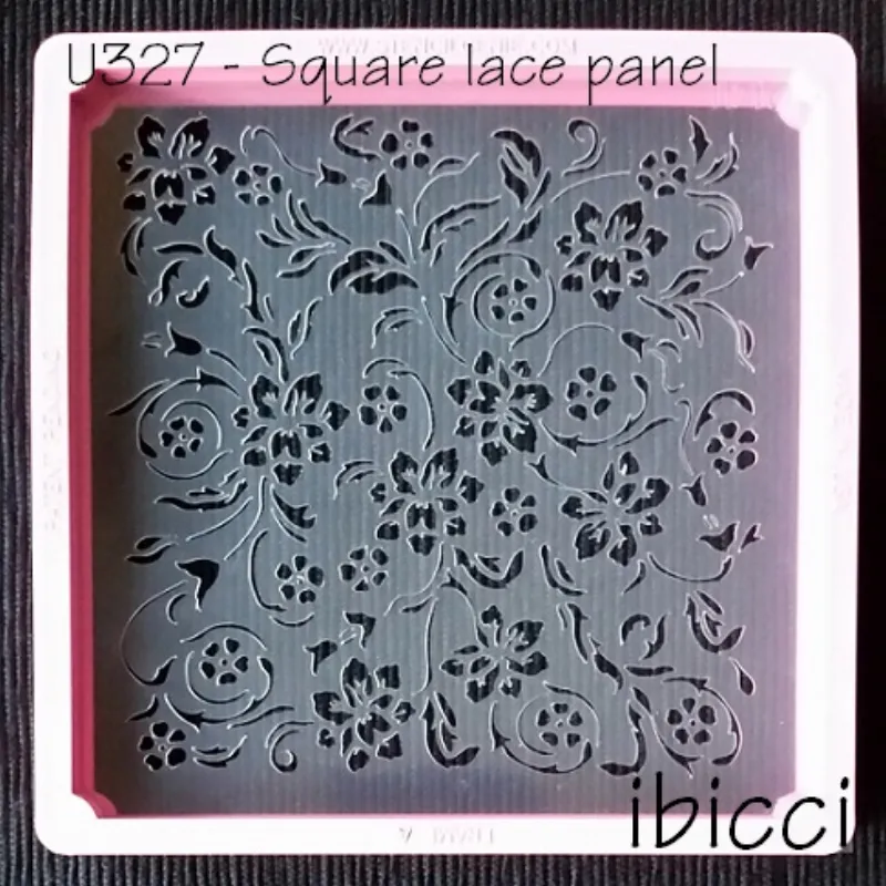 ibicci Lace Square Panel stencil Stencil Genie size