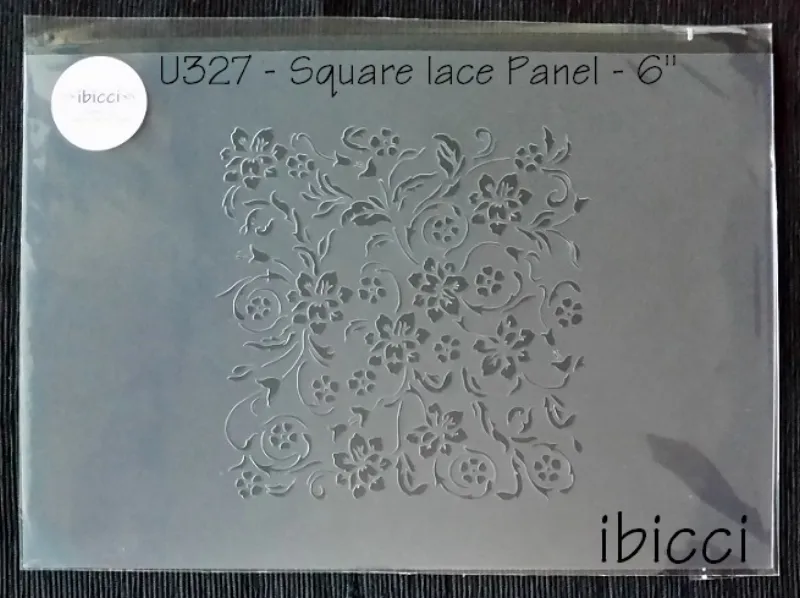 ibicci Lace Square Panel stencil Stencil 6"