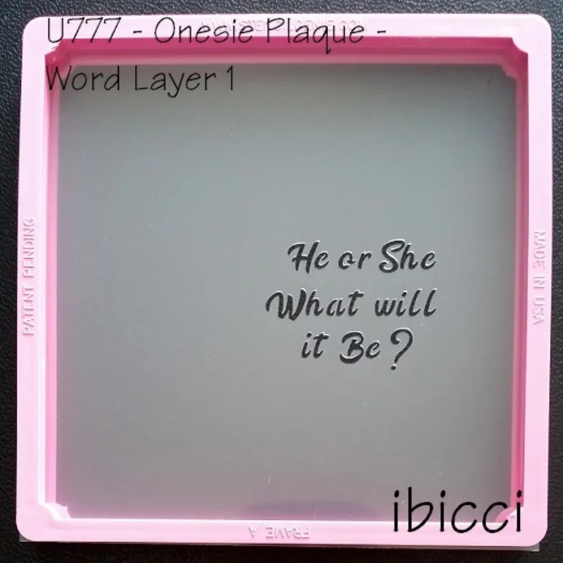 ibicci Onesie Announcement stencil - Word Layer 1- He orShe?