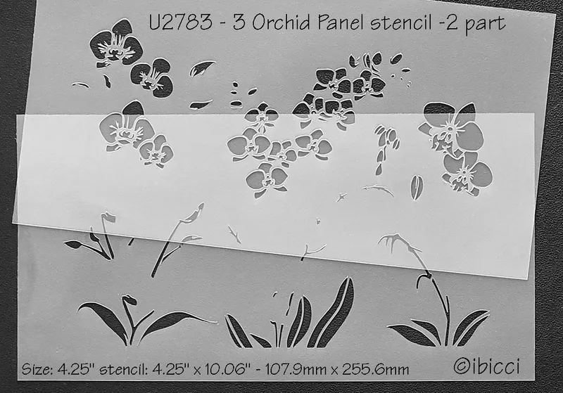 ibicci 3 Orchid panel stencil - 2 part