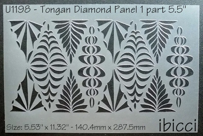 ibicci Tongan Diamond Panel stencil - 5.5" Pattern Only