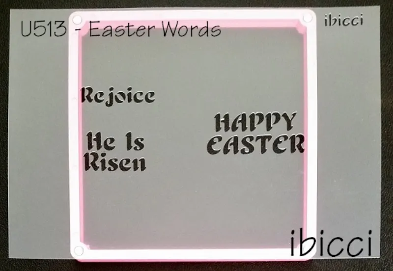 ibicci Rejoice, He is Risen, Happy Easter stencil