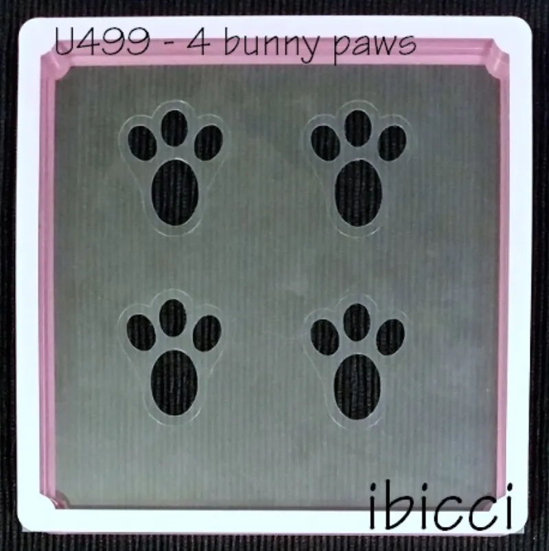 ibicci 4x mini bunny paw print stencil - for use with Sinful Cutters cutter