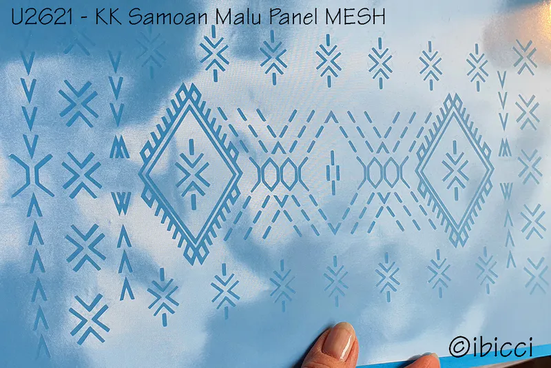 ibicci KK Samoan Malu Panel MESH stencil closeup