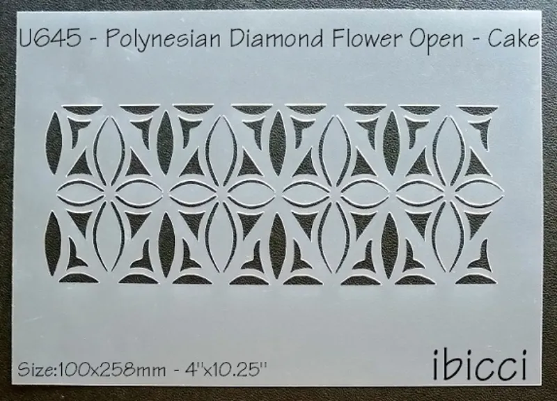 ibicci Polynesian Open Flowers Cake Stencil