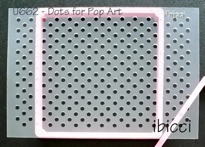 ibicci POP ART dots stencil - Landscape - shown over Genie