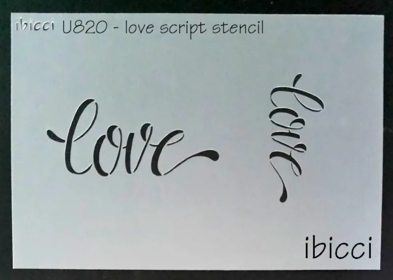 ibicci love script stencil
