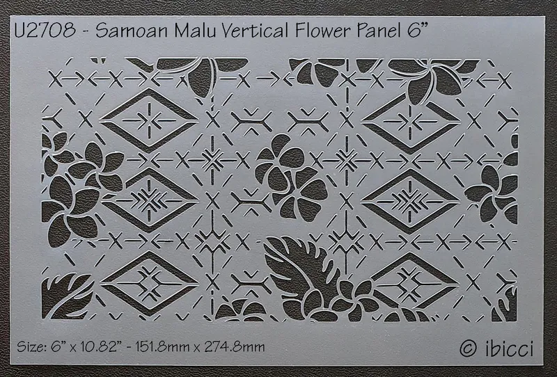 ibicci Samoan Flower & Malu panel stencil 6"
