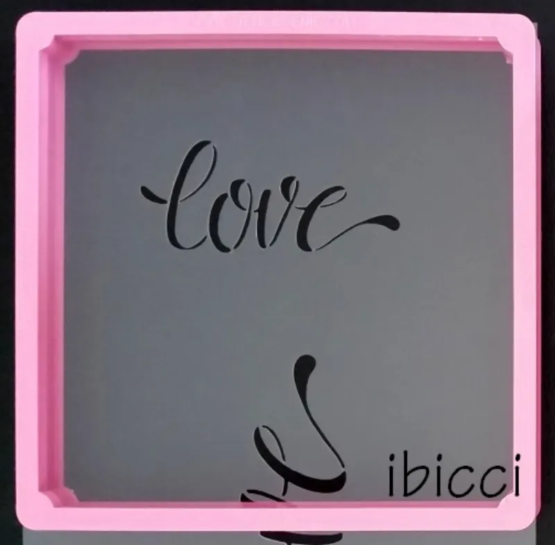 ibicci love script stencil 2nd size in a Stencil Genie
