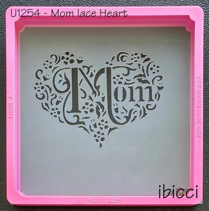 ibicci Mom lace heart stencil
