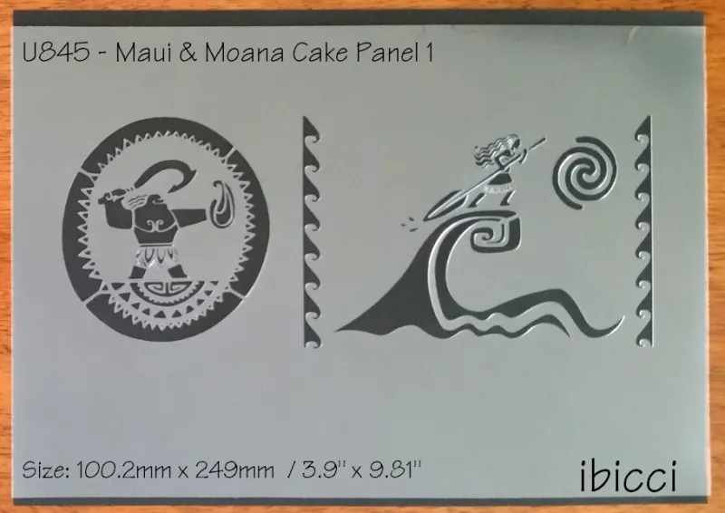 Moana & Maui Cake Panel #1 stencil