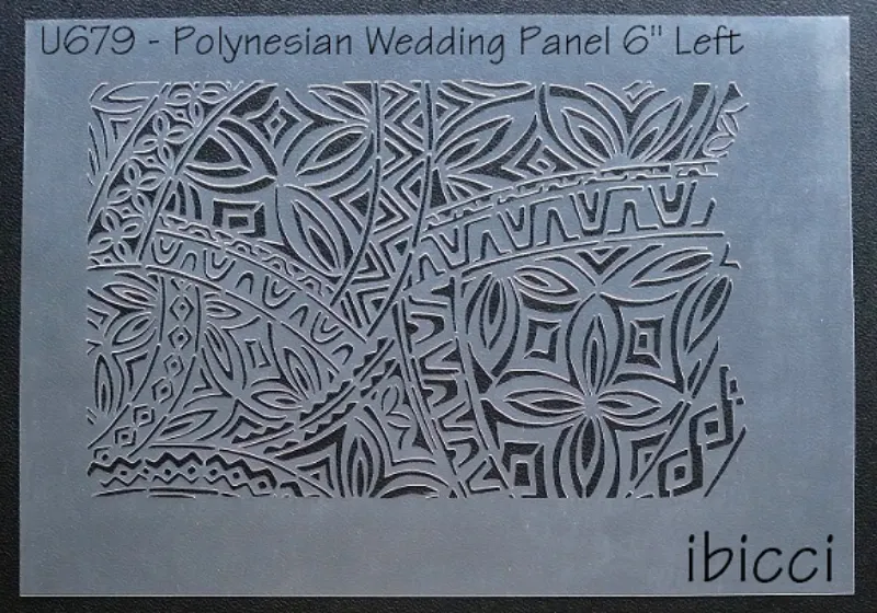 ibicci Polynesian Wedding Panel 6" Stencil - Left
