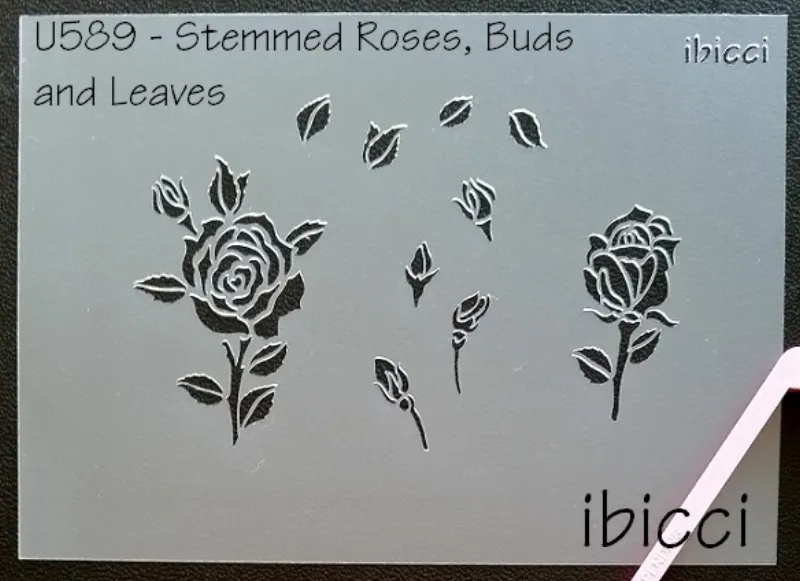 ibicci 1 part Rose Stem, buds and leaves stencil