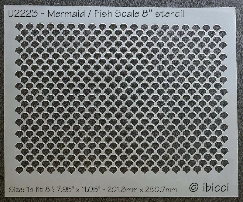 ibicci Mermaid or Fish Scale Cake stencil - to fit 8"