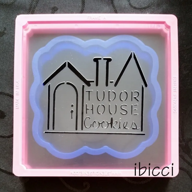 Tudor House custom stencil - with cutter shown for sizing