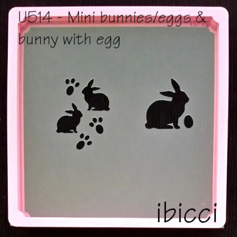 ibicci Easter mini Bunnies with paws & Bunny with egg stencil