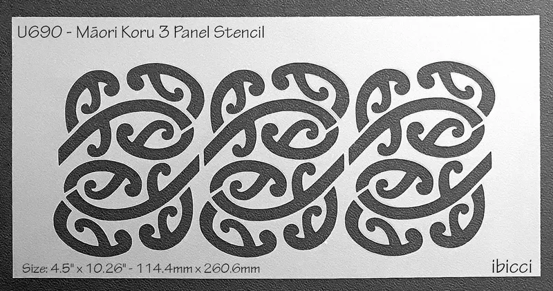 ibicci Māori Koru 3 Panel stencil