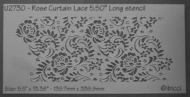 ibicci Rose Curtain Lace stencil 5.5" height