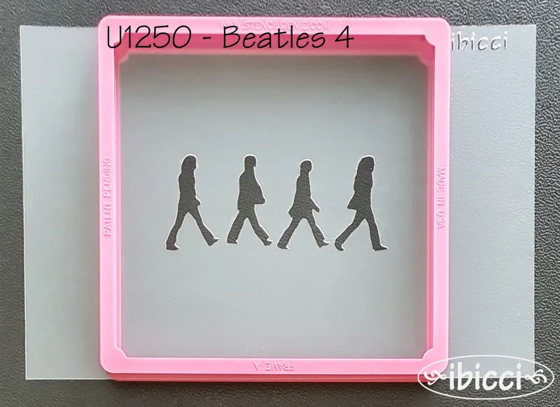 ibicci Beatles 4 Cookie stencil - shown on Stencil Genie