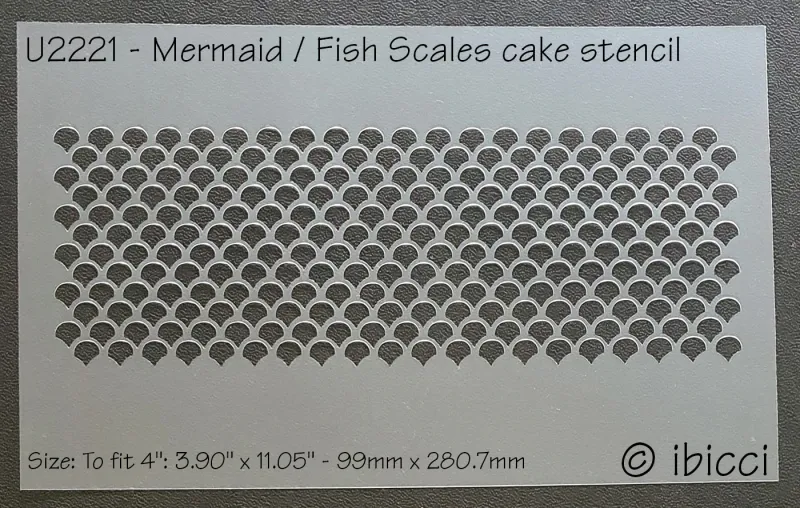 ibicci Mermaid or Fish Scale Cake stencil - to fit 4"