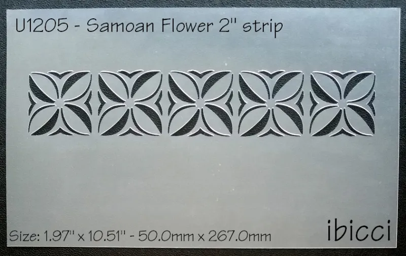 ibicci MB Samoan Flower 2inch Strip stencil