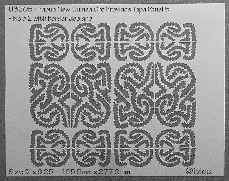 ibicci Papua New Guinea Oro Province Tapa stencils to fit 8" No #2 design