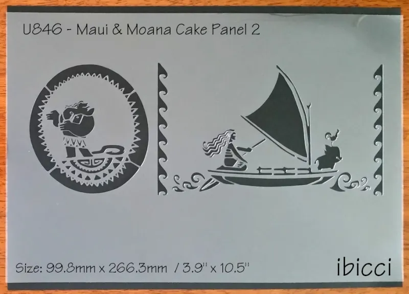 Moana & Maui Cake Panel #2 stencil