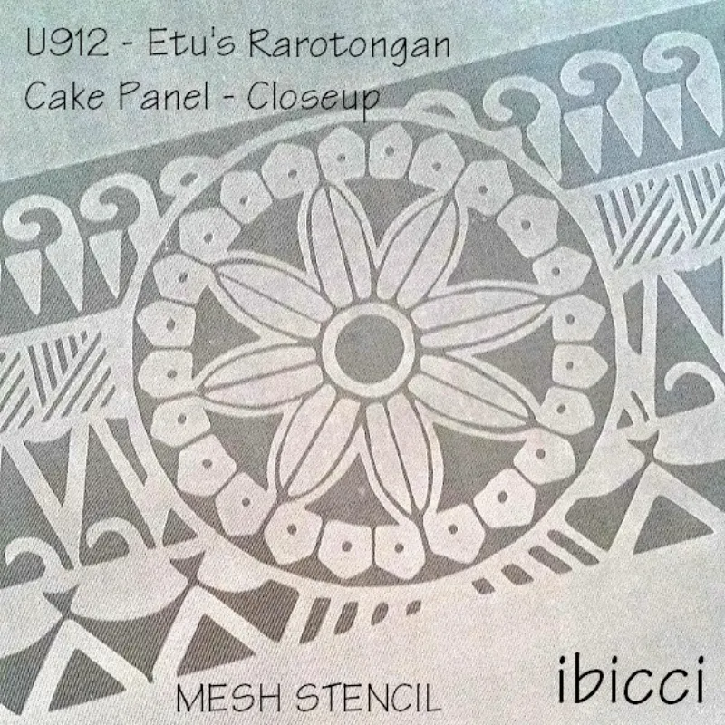 ibicci Rarotongan Panel Mesh stencil - Closeup