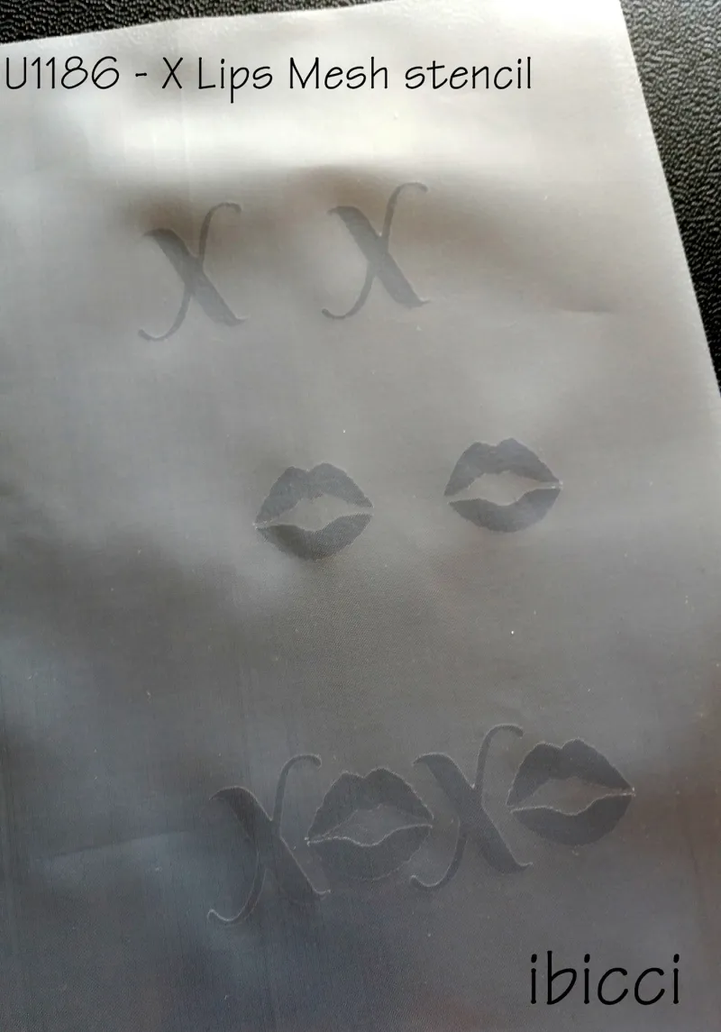 ibicci X Lips Mesh stencil showing the 3 options