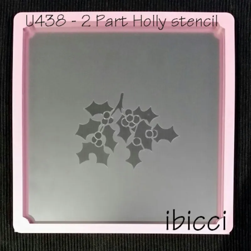 ibicci Christmas Holly Spray 2 part stencil