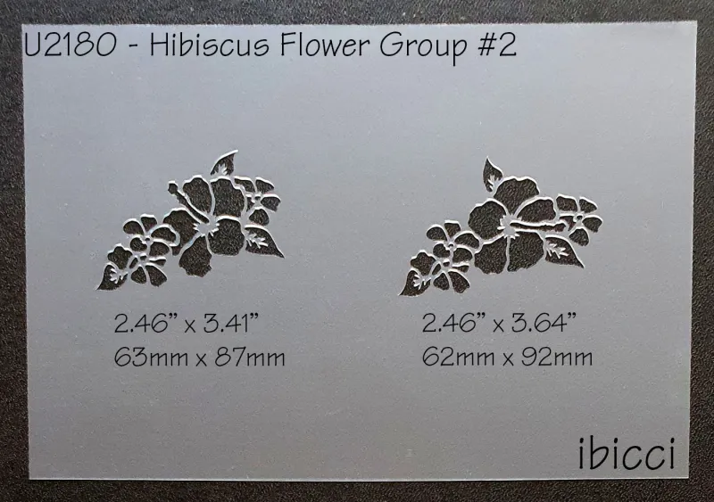 ibicci Hibiscus Small Flower Group - Smaller group stencil