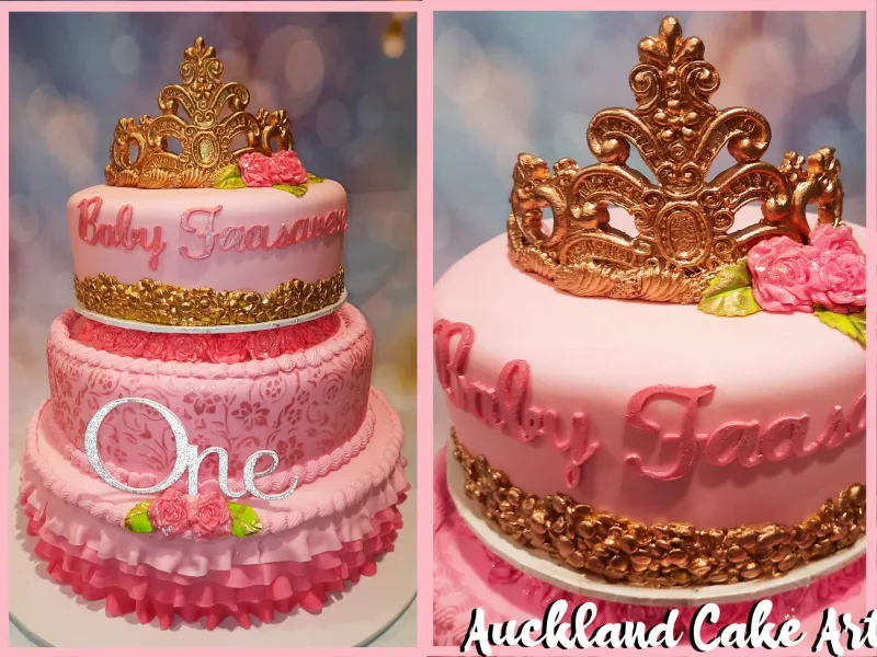 Auckland Cake Art cake using 3" Lace Panel stencil